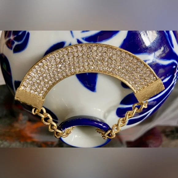 Two Statement Necklaces, Both Unmarked, Retro Costume Jewelry, 1 Gold & 1 Bronze - Picture 8 of 16